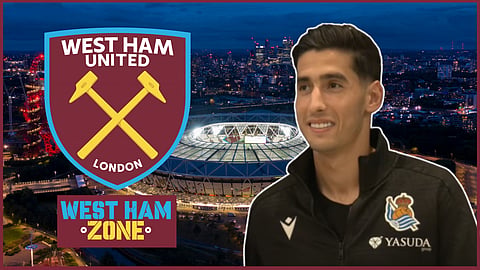 Nayef Aguerd is on loan away from West Ham. Credit: Real Sociedad YouTube