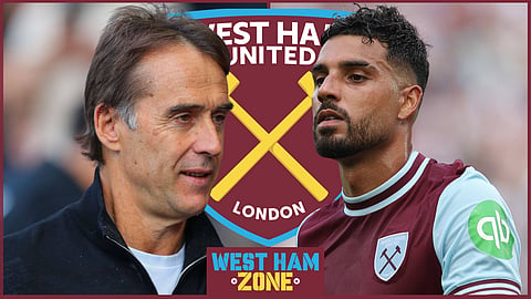 West Ham United manager Julen Lopetegui and defender Emerson Palmieri [Credit: Imago]