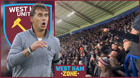 West Ham fans voice feelings towards Julen Lopetegui (credit: Imago and @COYIronscom on X)