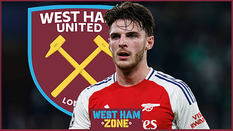 Former West Ham and current Arsenal midfielder Declan Rice (credit: Imago)