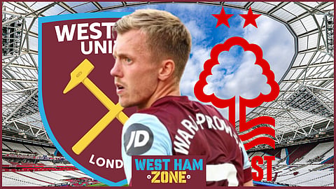 West Ham midfielder James Ward-Prowse is on loan Nottingham Forest