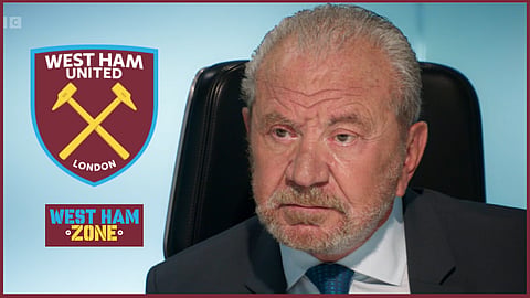 Alan Sugar took a swipe at West Ham United [Credit: The Apprentice via BBC iPlayer].