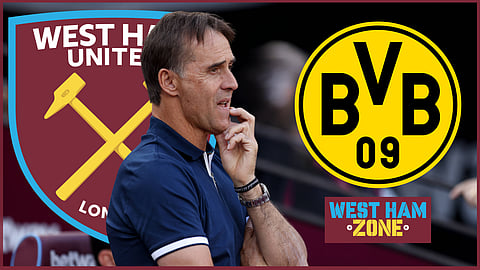 Julen Lopetegui and West Ham could miss out on a transfer target to Borussia Dortmund (Credit: Imago)