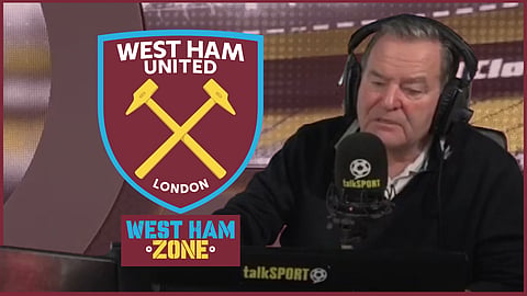 Jeff Stelling speaking on West Ham United. (Credit: talkSPORT on Facebook)