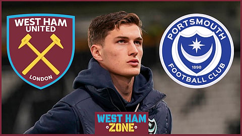 Freddie Potts is on loan at Portsmouth from West Ham United [Credit: Imago]