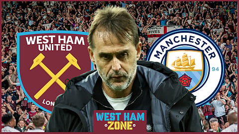 Julen Lopetegui suffered another big defeat in West Ham v Manchester City [Credit: Imago]
