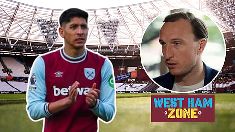Edson Alvarez and Mark Noble at West Ham. Credit: Imago / Sky Sports YouTube